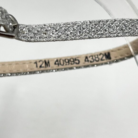 Touch Ups Womens 12M Zoey Silver Sparkly Low Block Heels Dress Sandals Shoes - Picture 14 of 14